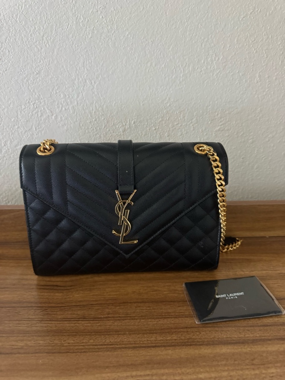 YSL Envelope Medium Shoulder Bag in Matelassé Lambskin